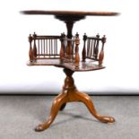 Victorian walnut reading table,