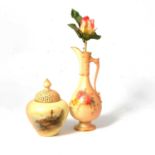 Royal Worcester blush ivory pot pourri vase and ewer.