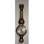 Mahogany five-dial barometer, signed J. Leone, Aylesbury