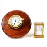 Carriage clock and a ships wall clock,