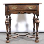 Georgian style walnut side table,