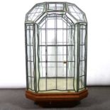Leaded and stained glass display case,