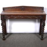 Victorian oak hall table,