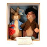 Gund limited edition Peter Rabbit and Benjamin Bunny soft toys, 37cm, boxed.
