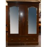 Edwardian mahogany double wardrobe