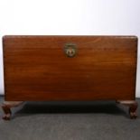 Far Eastern carved teak wood blanket box,