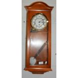 Modern stained wood Vienna-type wall clock,