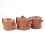 Three Chinese redware teapots