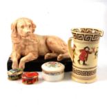 A collection of decorative ceramics, Doulton figures, Royal Crown Derby.