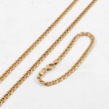 A 9 carat yellow gold anchor link necklace and bracelet.