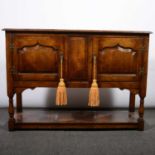 Reproduction golden oak side cabinet,