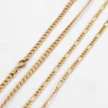Two 9 carat yellow gold chain link necklaces.