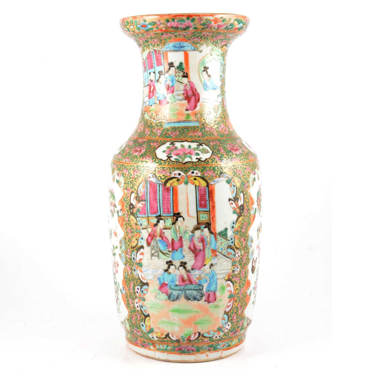 Cantonese famille rose vase, - Bild 2 aus 11