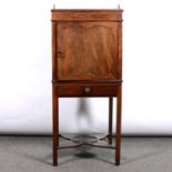 Edwardian card table, pot cupboard and nursing chair,