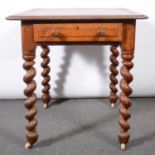 Victorian oak centre table,