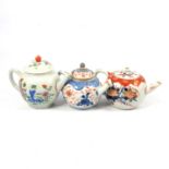 Three Chinese porcelain teapots,