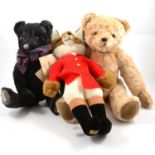 Three teddy bears, including Merrythought fox