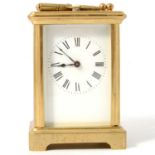Small French brass carriage clock,