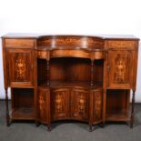 Late Victorian rosewood and marquetry chiffonier,