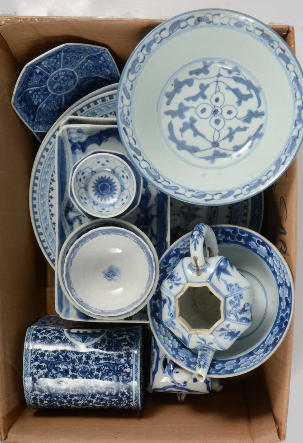 Chinese blue and white bowl, Kangxi style teapot, etc. - Bild 2 aus 11