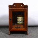 Edwardian oak smoker's cabinet