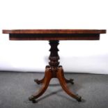 Regency mahogany tea table,