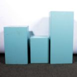 Six painted retail display plinths