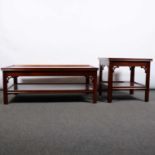 Mahogany coffee table and a lamp table,