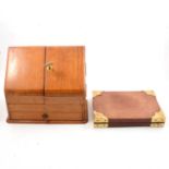Victorian oak correspondence box, and cigar box.
