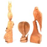 Collection of carved wood models