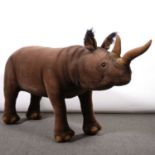 A near life-size baby Rhino plush model, 134cm length.