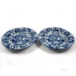 Pair of Chinese blue and white plates, Wanli style,