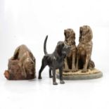 Roger Andrews Studios, The Hounds, resin group, 22cm; bronzed resin model of a Sleeping Bloodhound