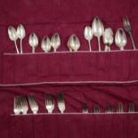 A collection of Georgian and later Old English silver flatware.