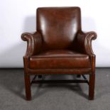 Modern leather upholstered easychair,