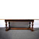 Oak refectory table,