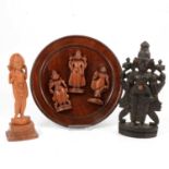 Collection of carved wood Hindu deities