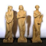 Three contemporary Haddonstone garden statues, Winter, Spring and Summer