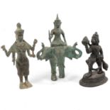 Collection of brass and bronze Hindi deities,