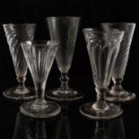 Five 19th Century dwarf ale flutes,