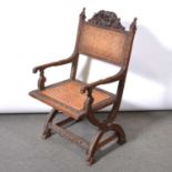 Burmese carved hardwood chair