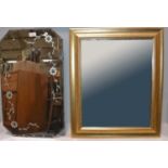 Three contemporary gilt framed wall mirrors