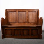 Pair of oak benches,