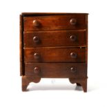 Early Victorian mahogany apprentice piece chest of drawers,