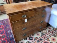 A Regency banded mahogany chest fitted two short drawers and three long drawers, width 109cm,