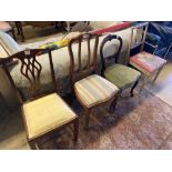 A Chippendale style dining chair and three other dining chairs (4)