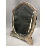 A 20th century Austro Hungarian 800 standard white metal mounted toilet mirror, height 49.3cm.