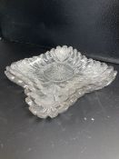 A nest of three William IV cut glass square dishes, c.1835, largest 22.5cmCONDITION: Andrew Rudebeck