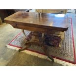 A Regency rosewood folding card table, width 90cm, depth 44cm, height 75cm