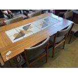 Gangso Mobler, Denmark, a teak refectory-style dining table, 242cm extended, depth 90cm, height 73cm